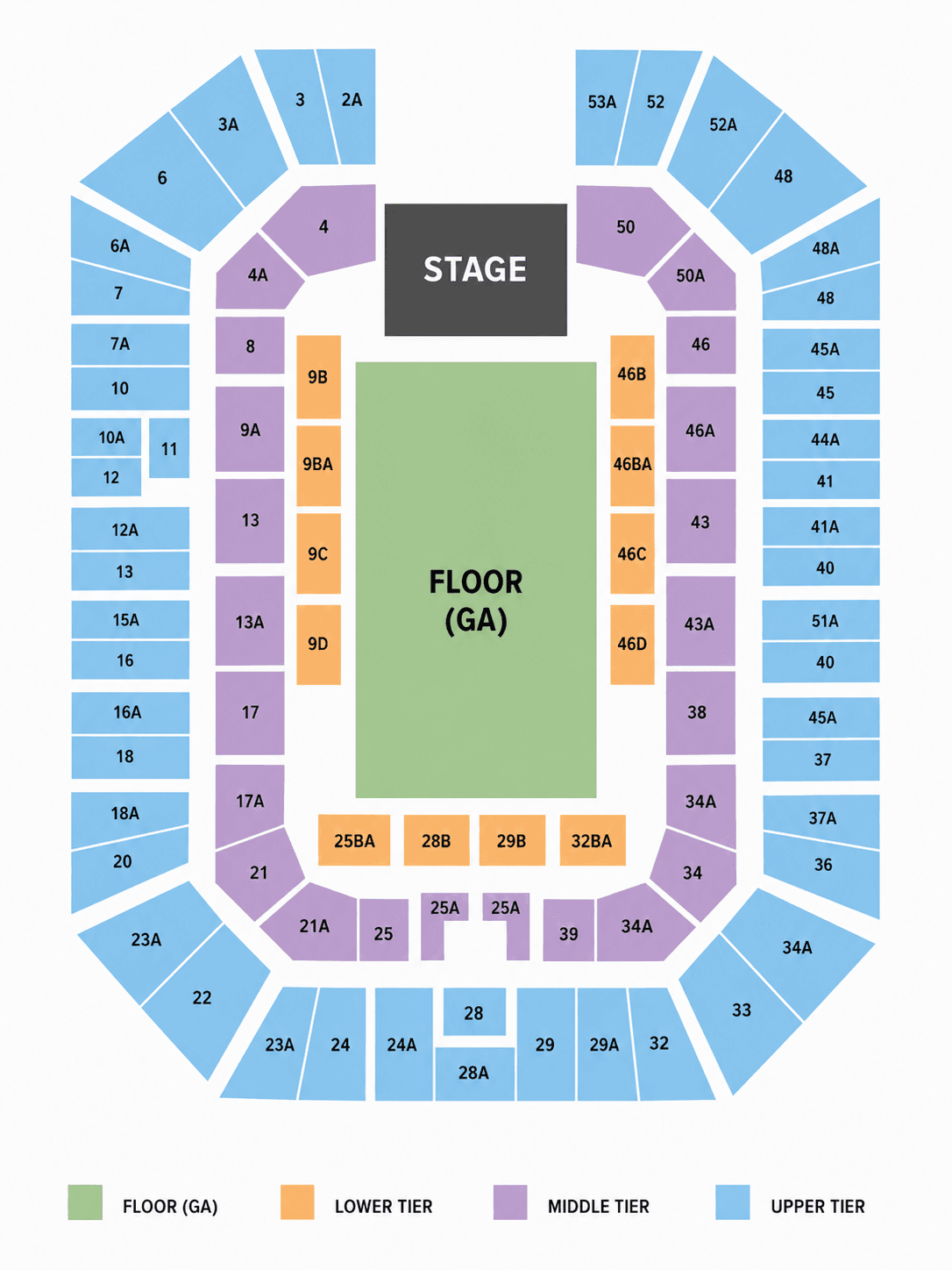 Brisbane Entertainment Centre — Seating map