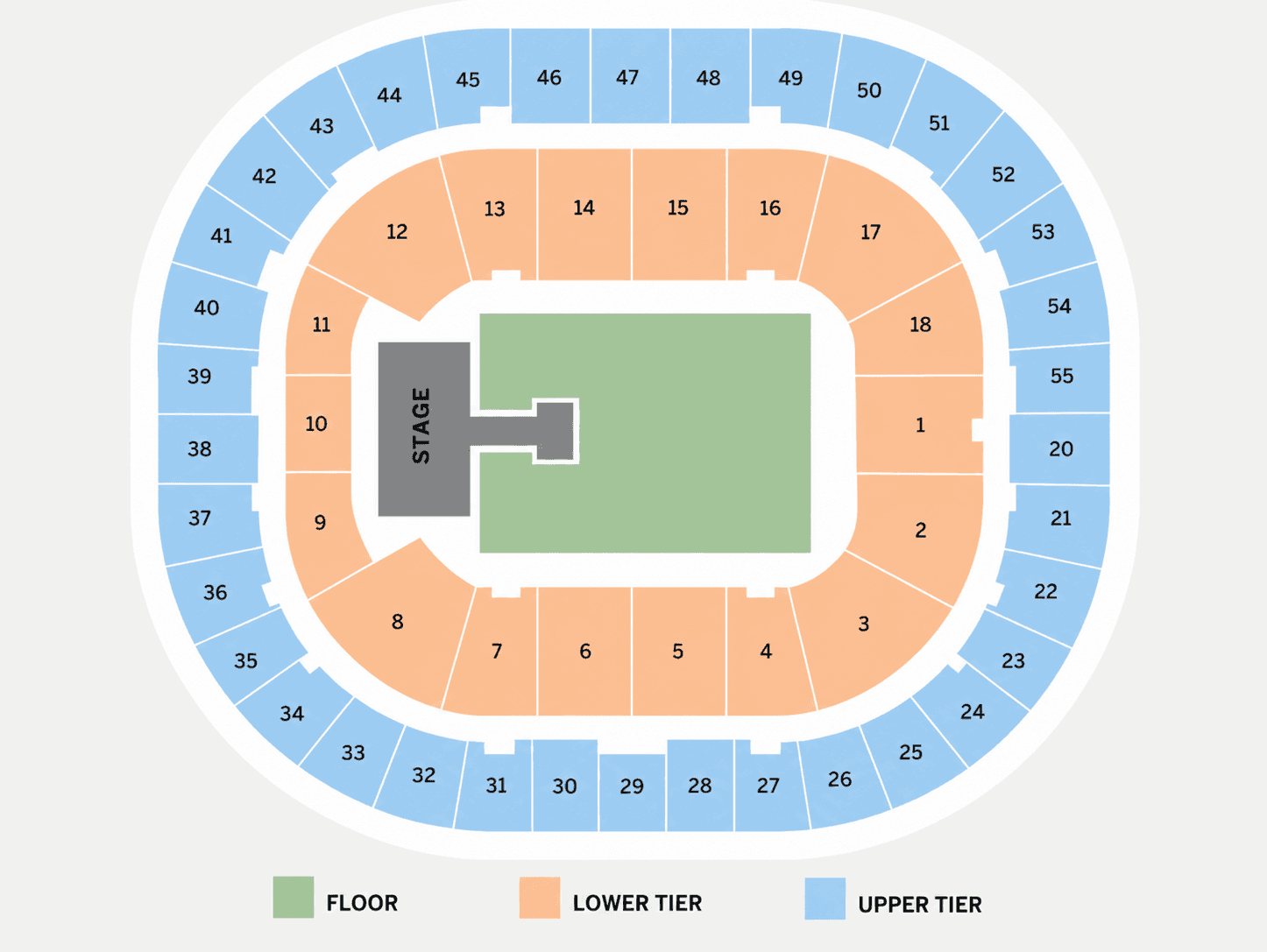 Rod Laver Arena — Seating map